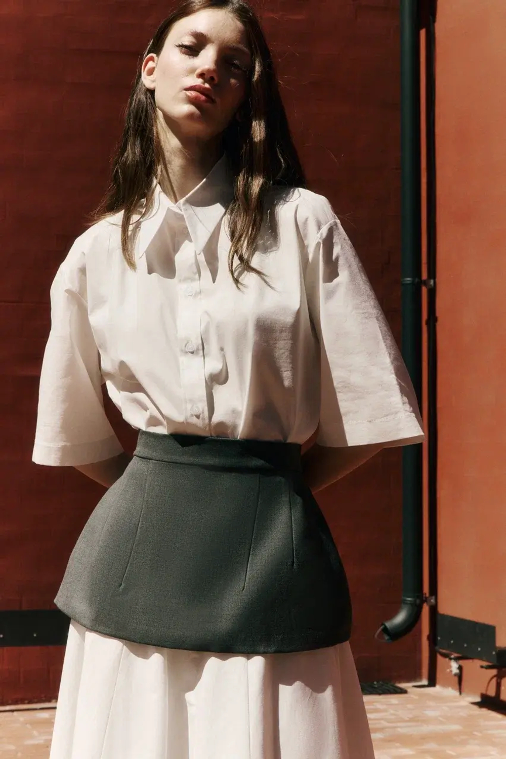 Баска серая из костюмной ткани