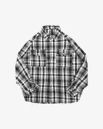 Рубашка БИЧ с шерстью клетка черно-белая