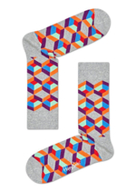 Серые носки унисекс Optic Square Sock с цветными зигзагами (Размер: 29) (Цвет: серый)