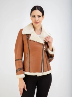 Дубленка авиатор натуральная короткая Турция