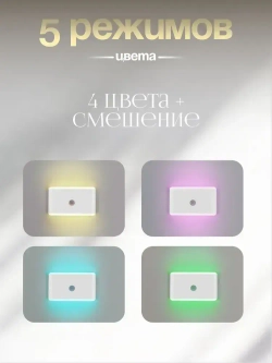 Беспроводной светильник с датчиком движения. Умный ночник с датчиком движения 5 цветов +вайб 1 штука