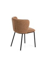 Стул Ciselia из терракотового шенилла с ножками из черной стали