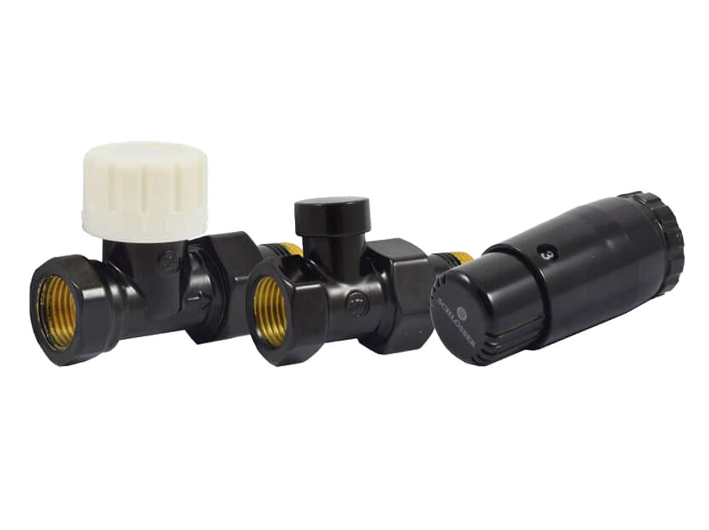 Комплект подключения прямой STANDARD MINI 1/2&amp;quot; (Ral 9005) с термоголовкой MINI DIAMANT М30х1,5