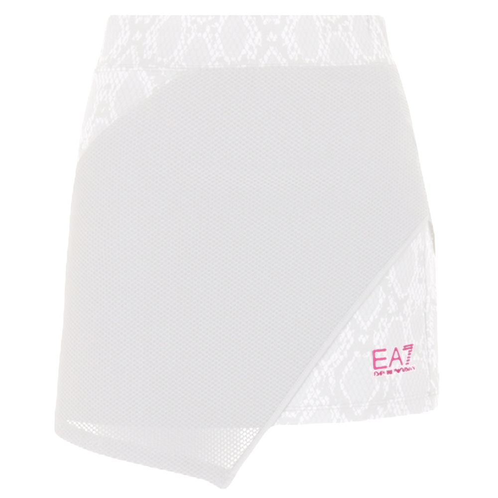 Теннисная юбка EA7 Woman Jersey Miniskirt - white python