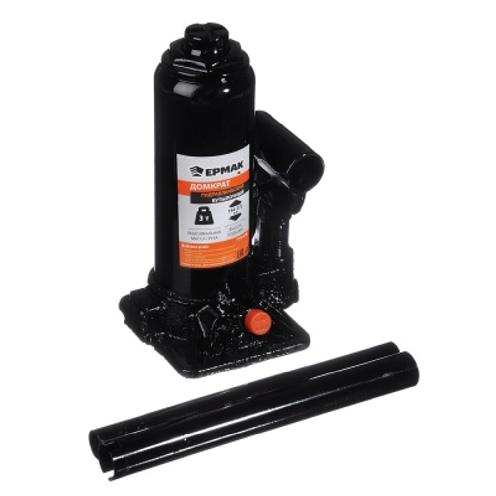 Домкрат гидравлический бутылочный 3т высота подъема 194-372мм ЕРМАК в кейсе