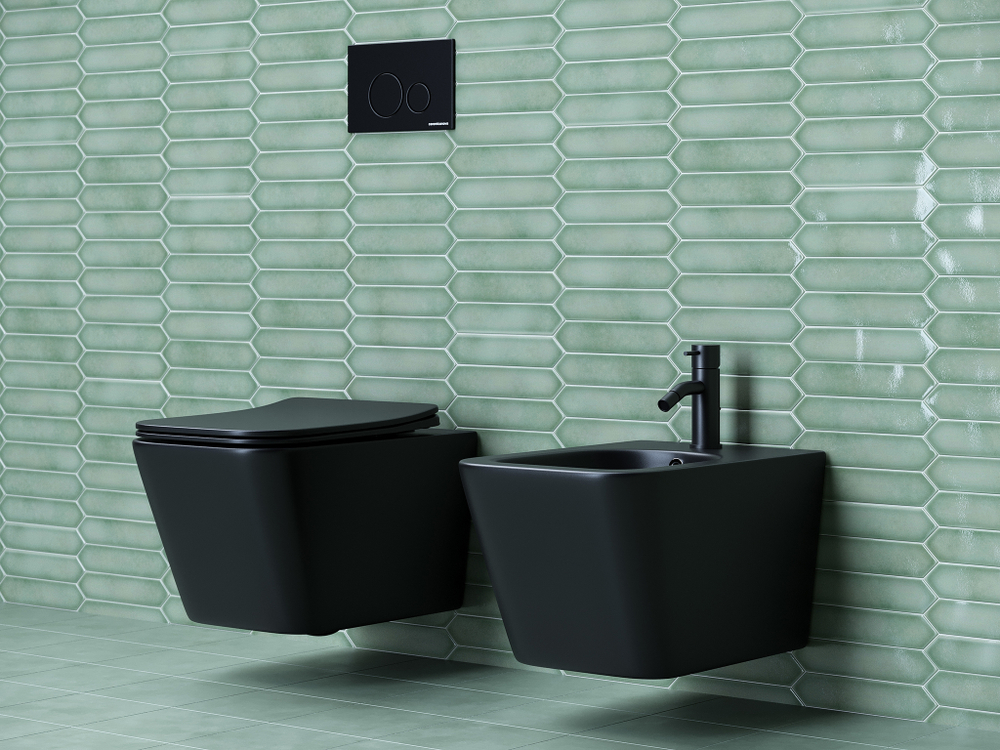 Комплект подвесной безободковый унитаз Ceramica Nova Metric CN3007MB черный матовый с сиденьем микролифт + инсталляция Geberit Duofix Sigma Plattenbau 111.362.00.5