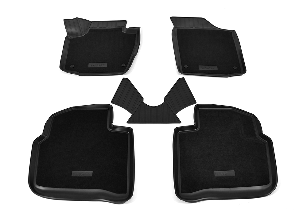 Ковры в салон Norplast/Unidec для Volkswagen Polo VI (2020-), Черный, 5 штук, арт.NPA11-C81-651-4-CM