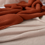 Покрывало из хлопка бежевого цвета с вафельным рисунком из коллекции ethnic, 230х250 см