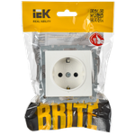 BRITE Розетка 1-местная с заземлением без защитных шторок 16А РС11-1-0-БрБ белый IEK