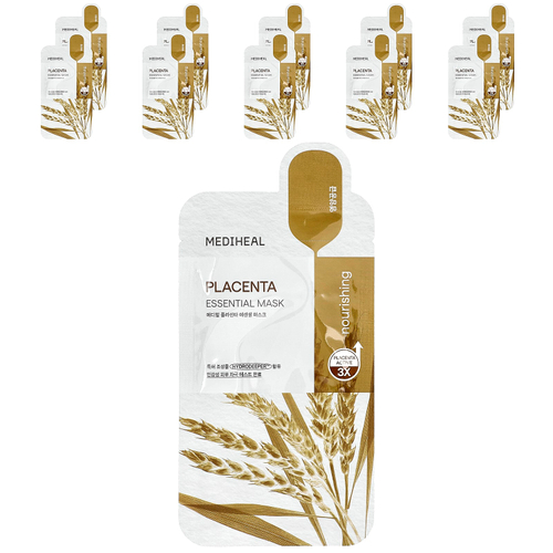 MEDIHEAL, Placenta, Essential Beauty Mask, 10 шт., По 24 мл (0,81 жидк. унц.)