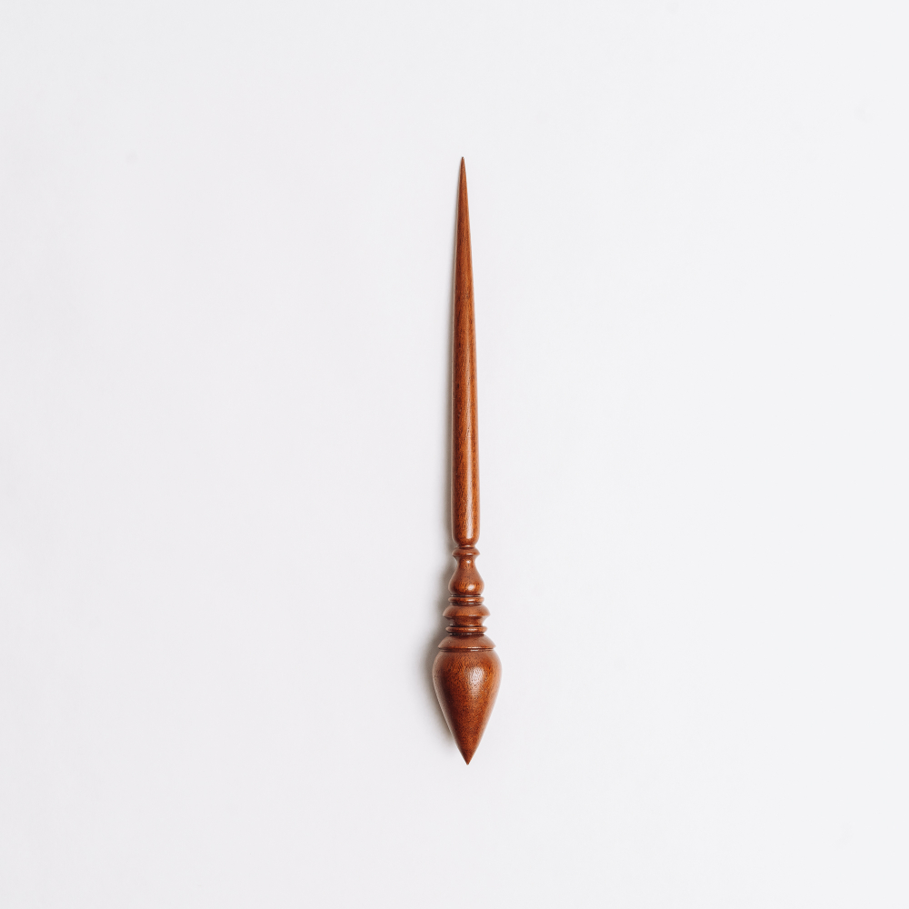 Опорное веретено для прядения из древесины махагона 235 мм. B79