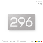 Номер на дверь 296, табличка на дверь для офиса, квартиры, кабинета, аудитории, склада, серая 120х70 мм, Айдентика Технолоджи