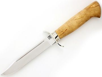 Нож РАЗВЕДЧИК (4196)н нескладной нержавеющая сталь карельская береза с долом / Ножемир