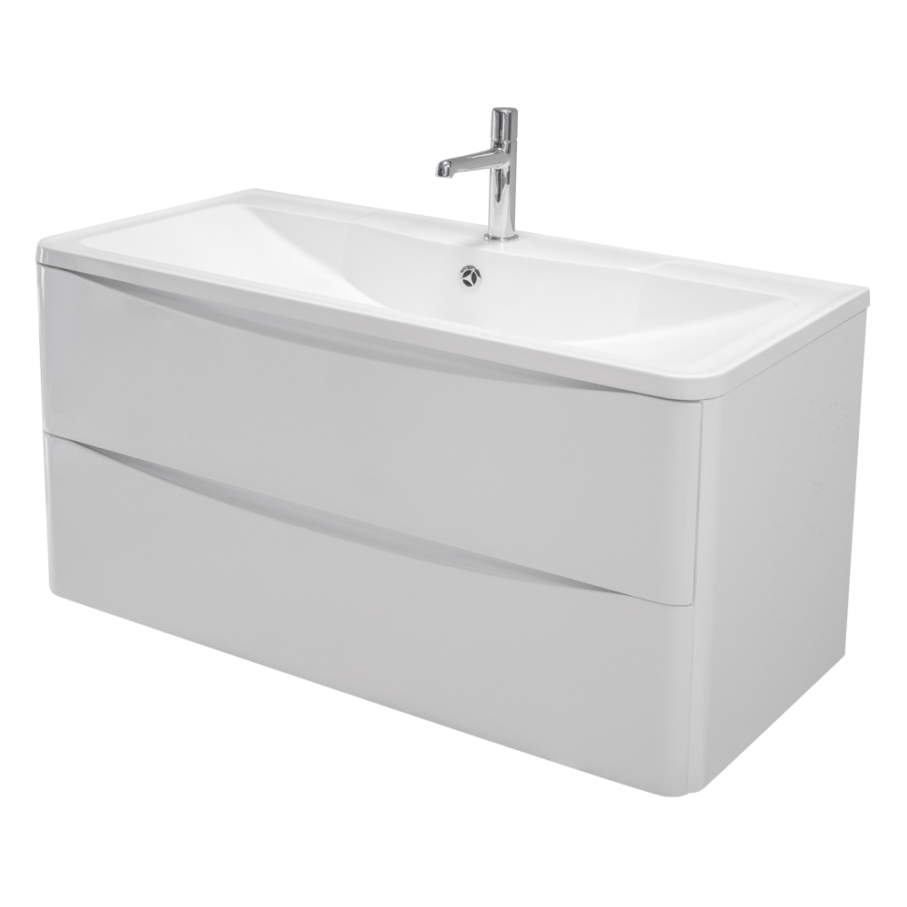 Мебель для ванной комнаты подвесная BelBagno ACQUA-1000-2C-SO-BL 100 см Bianco Lucido