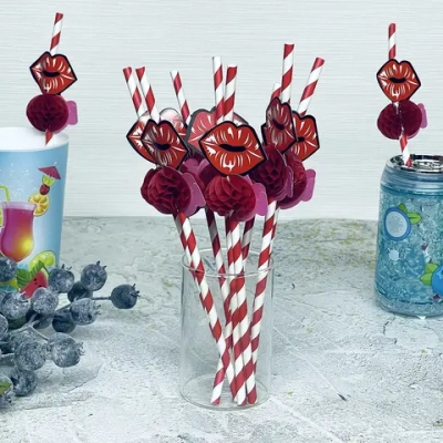 Трубочка для коктейля «Поцелуй», 24 см, d-6 мм (набор 10 шт)