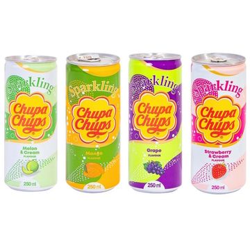 Газированный напиток Chupa Chups Melon Cream со вкусом дыни, 250 мл (Корея)