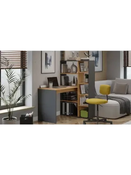 Стол письменный и шкафом Дуб Крафт Золотой 90х110х140 см