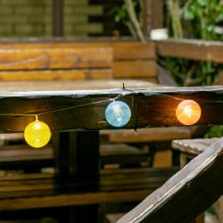 USL-S-139-PM2000 COTTON BALLS Садовая гирлянда на солнечной батарее Клубки. 10 светодиодов. Теплый белый свет. 1xАА Ni-Mh аккумулятор в-к. IP44. TM Uniel