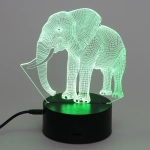 Светильник ночник «3D-Мамонт» на пластиковой подставке, с включателем USB