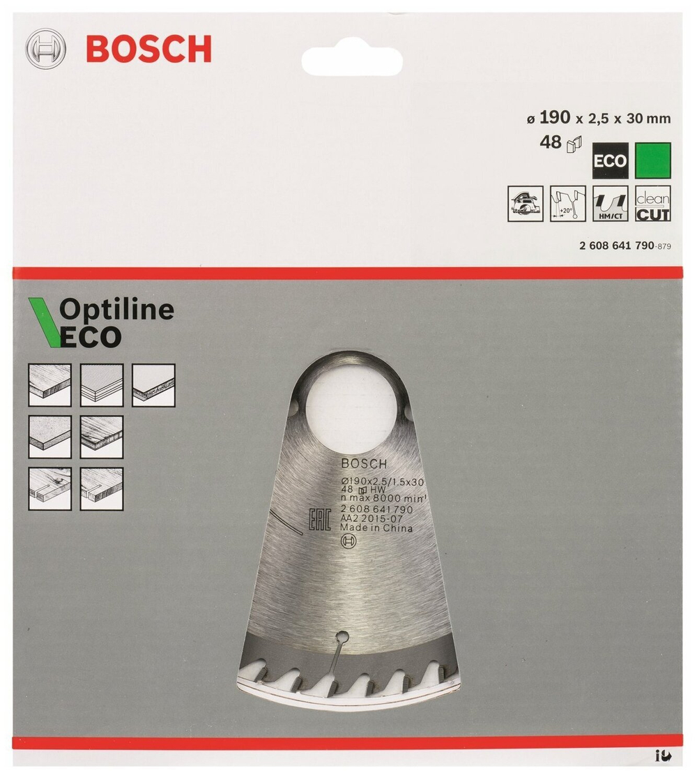 Пильный диск ECO WOOD (190x30 мм; 48T) Bosch
