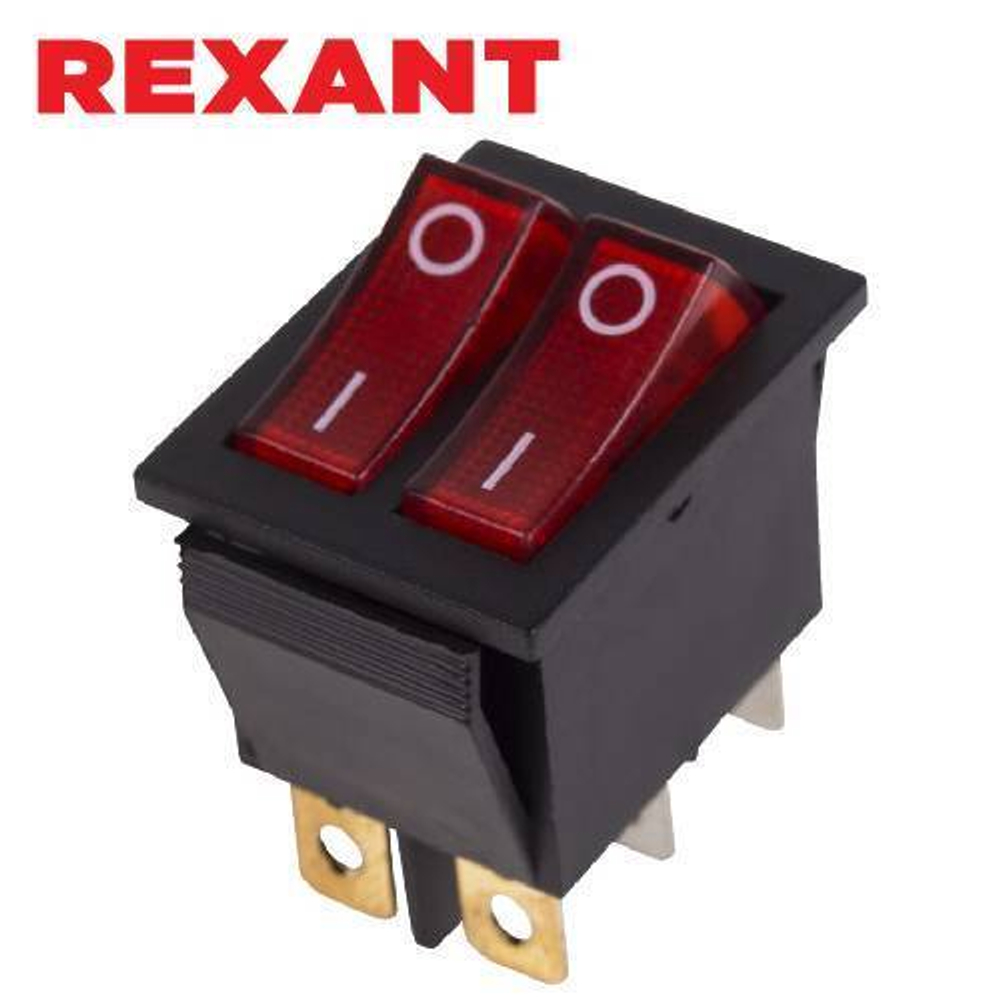 Кнопка-выключатель 2-ой красный Rexant 36-2410