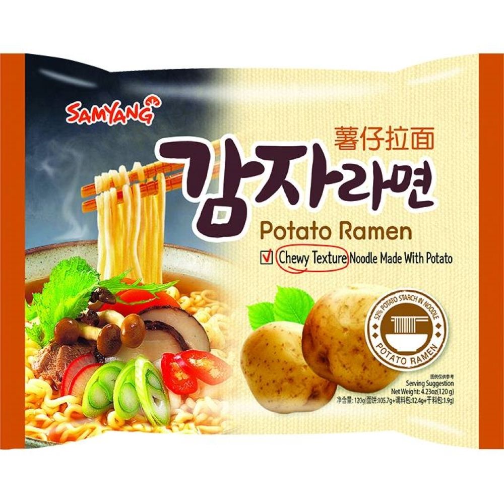 Лапша быстрого приготовления картофельная Samyang Potato Ramen 120 г, 5 шт