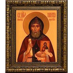 Никита Константинопольский преподобный исповедник. Икона на холсте.