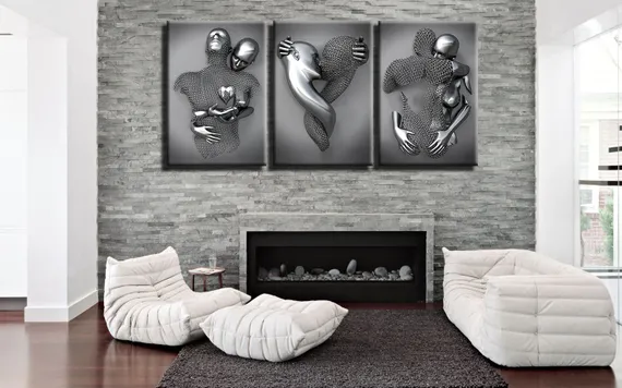 Модульная картина "Металлическая любовь"