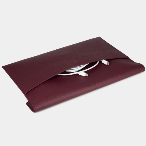 Чехол для MacBook Pro 13-14' из кожи теленка, бордового цвета