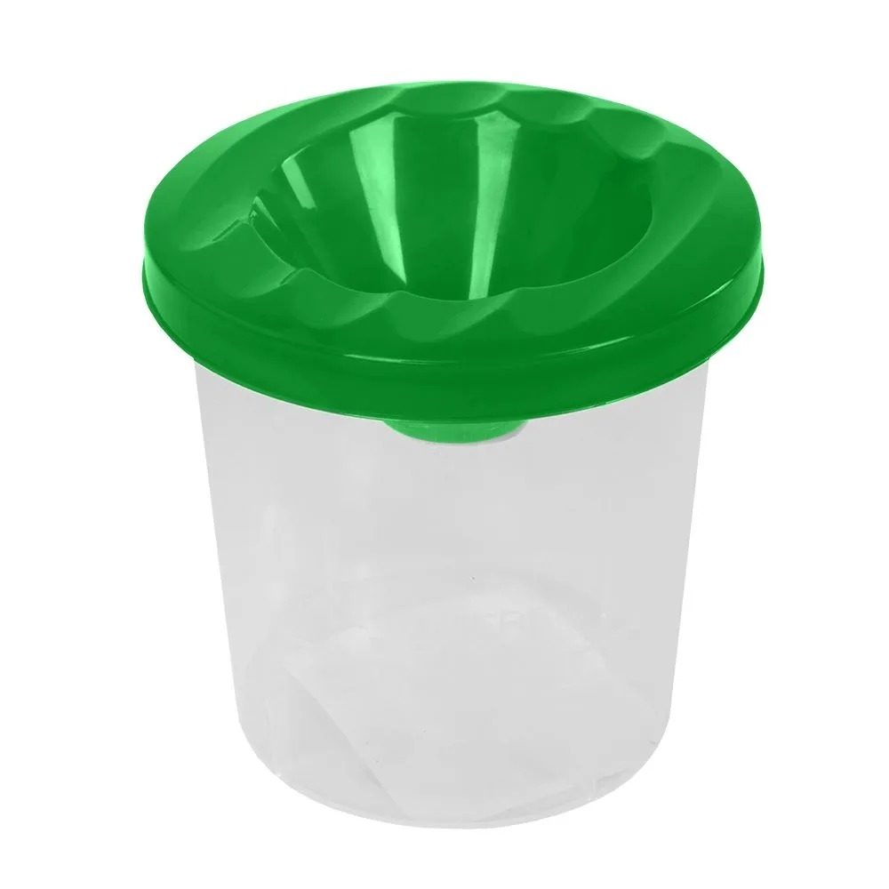 Стакан непроливайка для рисования, 2 шт, одинарная с крышкой, баночка-станкачик для мытья кисточек пластиковая, ассорти 5 цветов