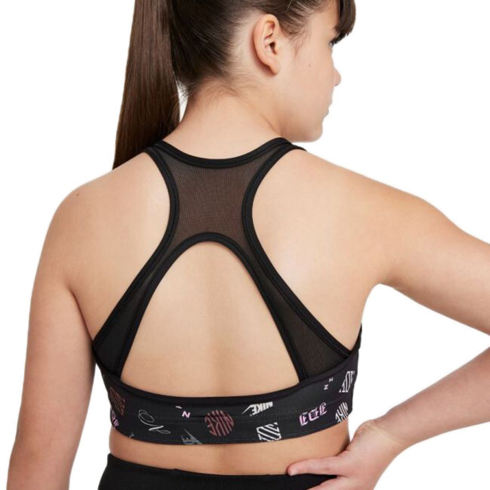 Топ для девочки теннисный Nike Dri-Fit Swoosh Rev Bra G - черный