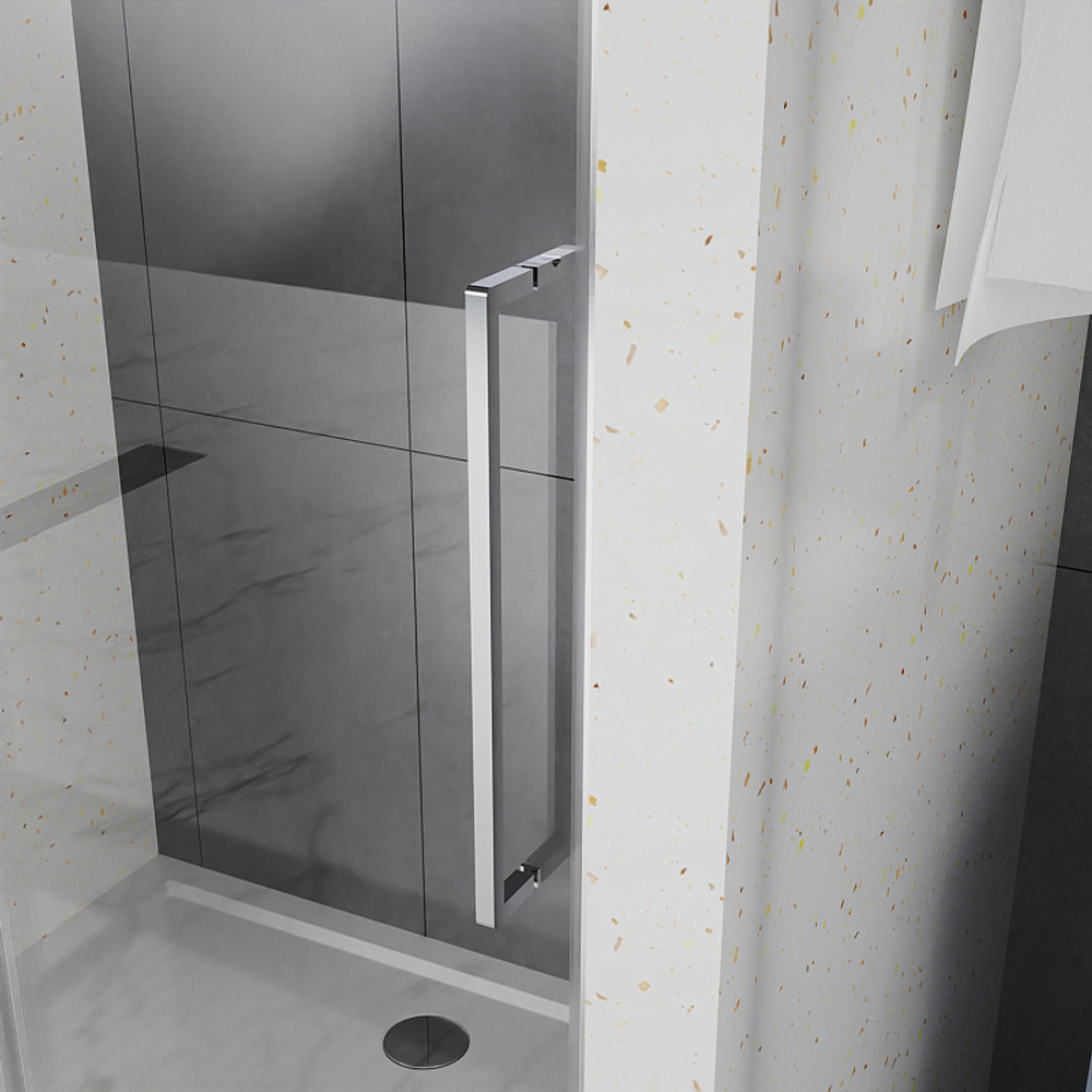 Душевая дверь Azario SHANGHAI раздвижная 120х195, толщина полотна 6мм универсальная, цвет профиля графит матовый