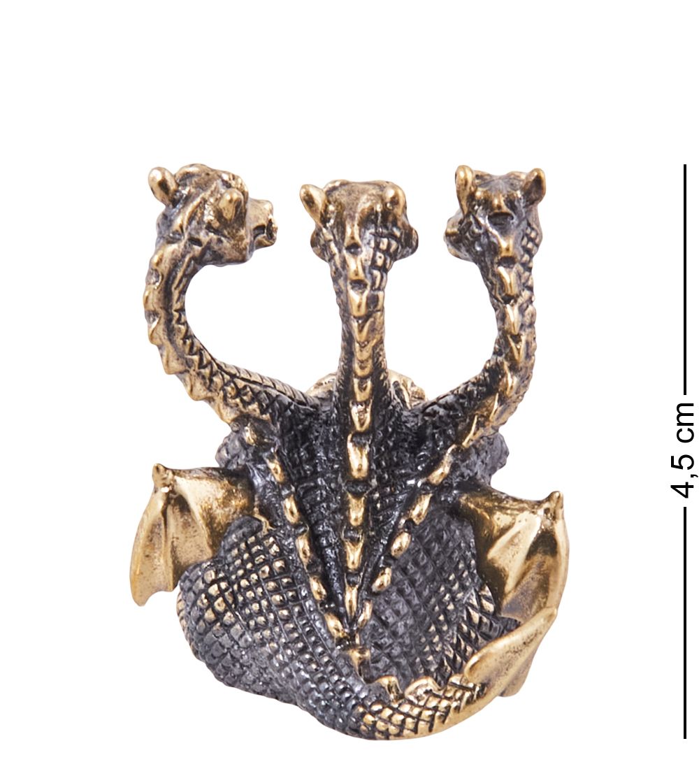 Народные промыслы AM-3850 Фигурка «Дракон Горыныч» (латунь, янтарь)