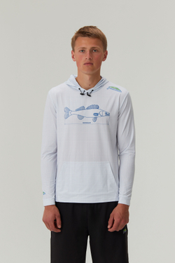 Джерси Судак чертеж белый с рукавом под палец