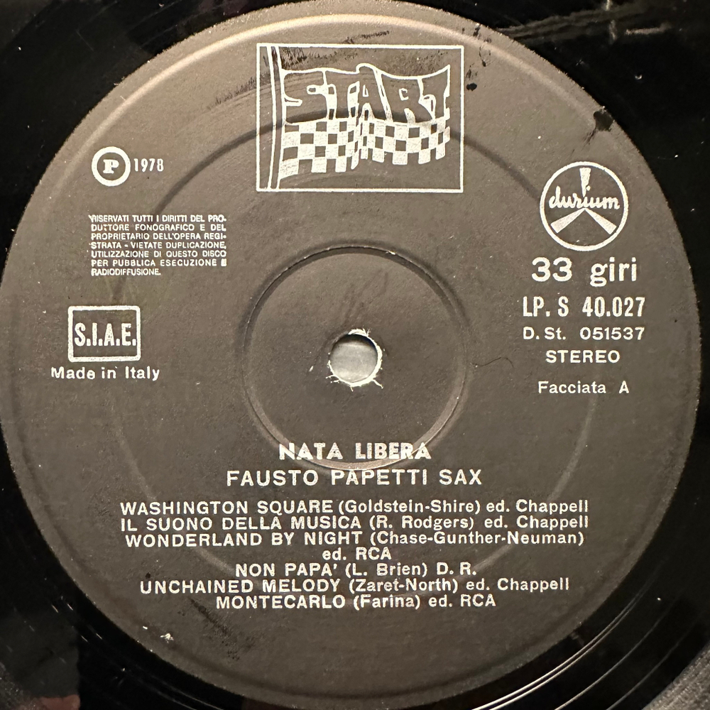 Fausto Papetti Sax - Nata Libera (Италия 1978г.)