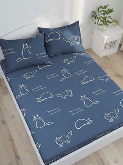 Постельное белье Simple House "Котики (полисатин)" 2-сп  Наволочка 50х70 см 2 шт  Простынь  240х215 см  Пододеяльник 175х215 см