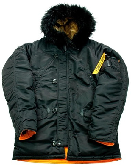 Куртка Аляска  N-3B  Husky Denali 2017 (черная - black/orange)
