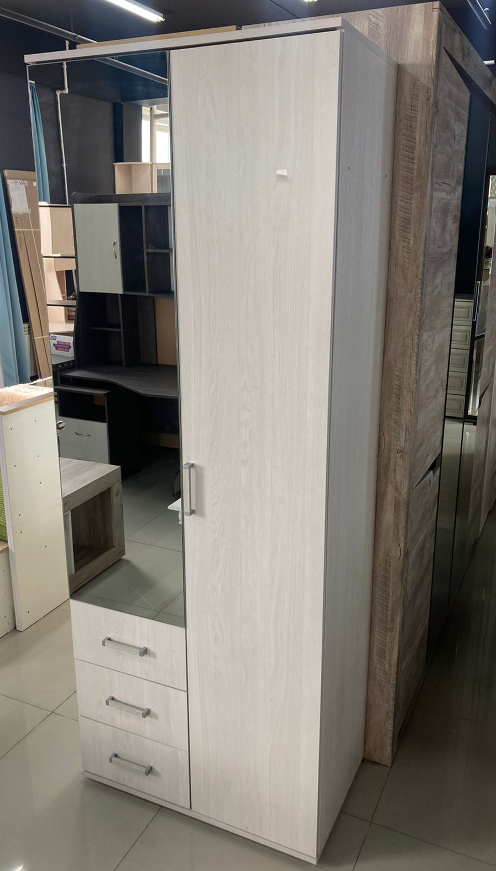 Шкаф 2-х створчатый Белла ясень белый