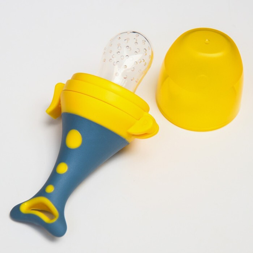 6895059 Ниблер для прикорма с силиконовой сеточкой «Рыбка», цвет голубой/бирюзовый