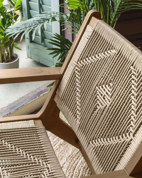 Плетеное кресло Geralda из массива акации, темное