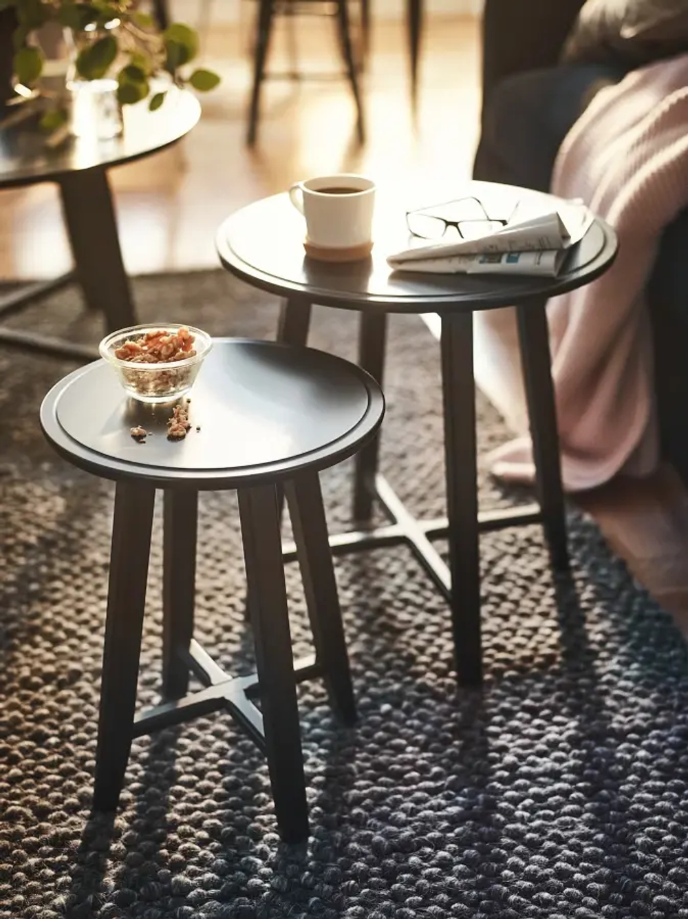 Столик придиванный - IKEA KRAGSTA, 35х45/49х51 см, черный, КРАГСТА ИКЕА