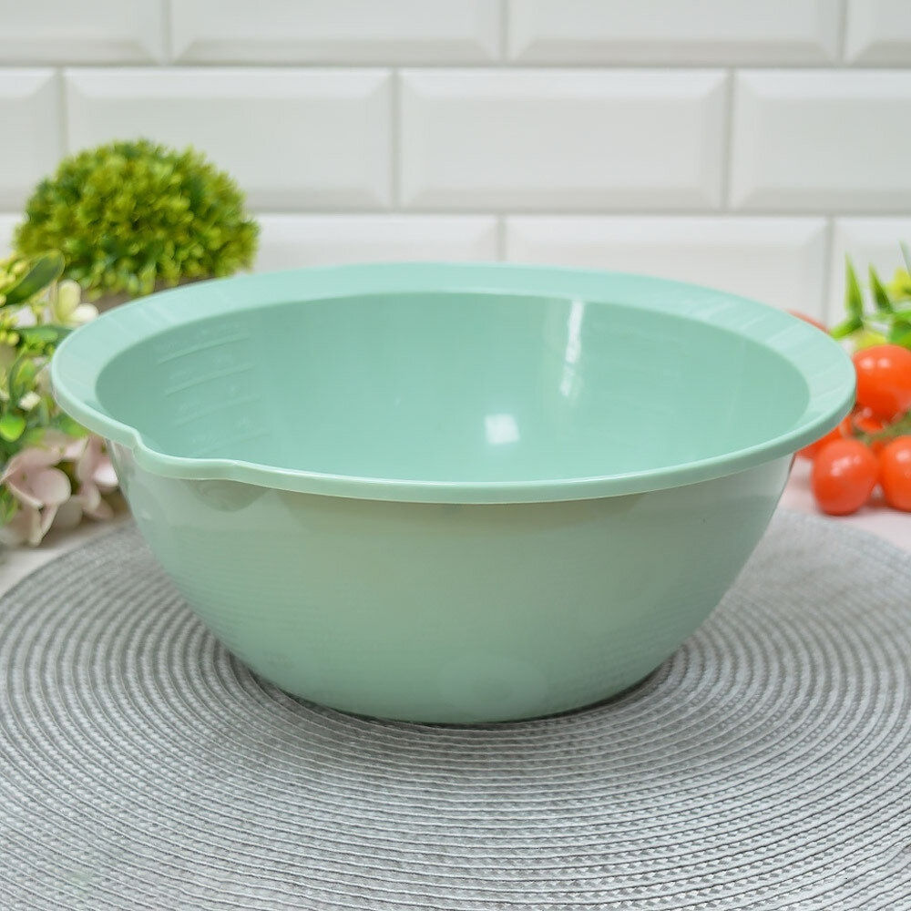 Миска 3л с носиком, бледно-оливковая