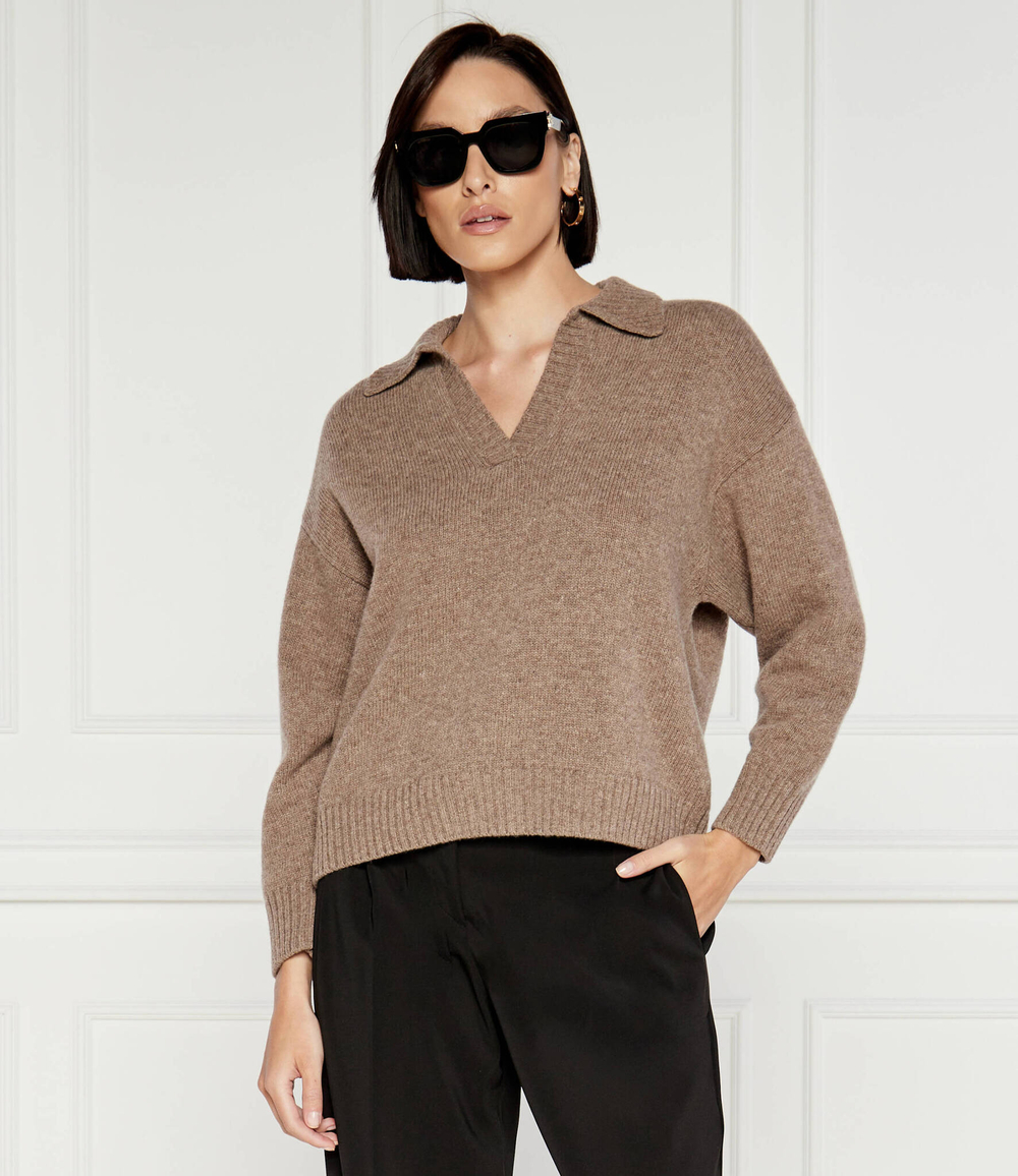 Хлопковый свитер Weekend MaxMara - коричневый(253661526)