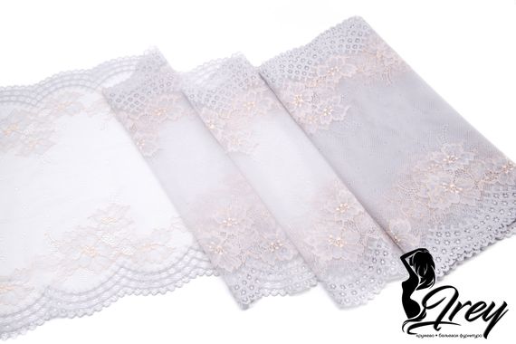 03-207 Кружево эластичное 29 см, серо-голубой