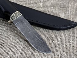 Нож "Корсар", дамасская сталь, рукоять черный граб мореный