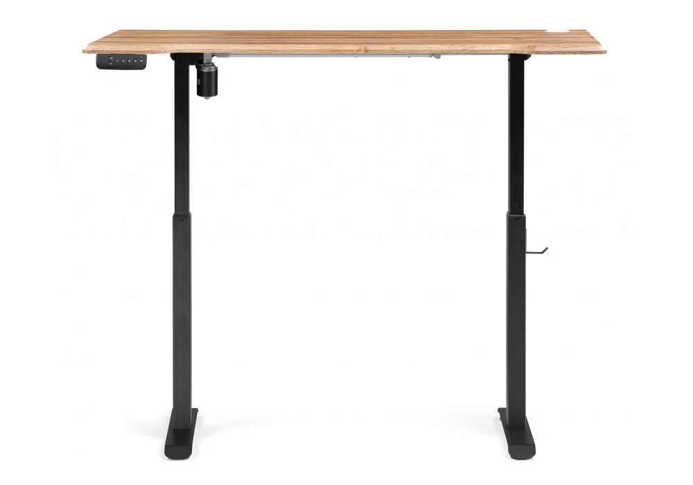 Компьютерный стол Woodville Маркос с механизмом подъема 140х80х75 дуб вотан, черный, ножки черные