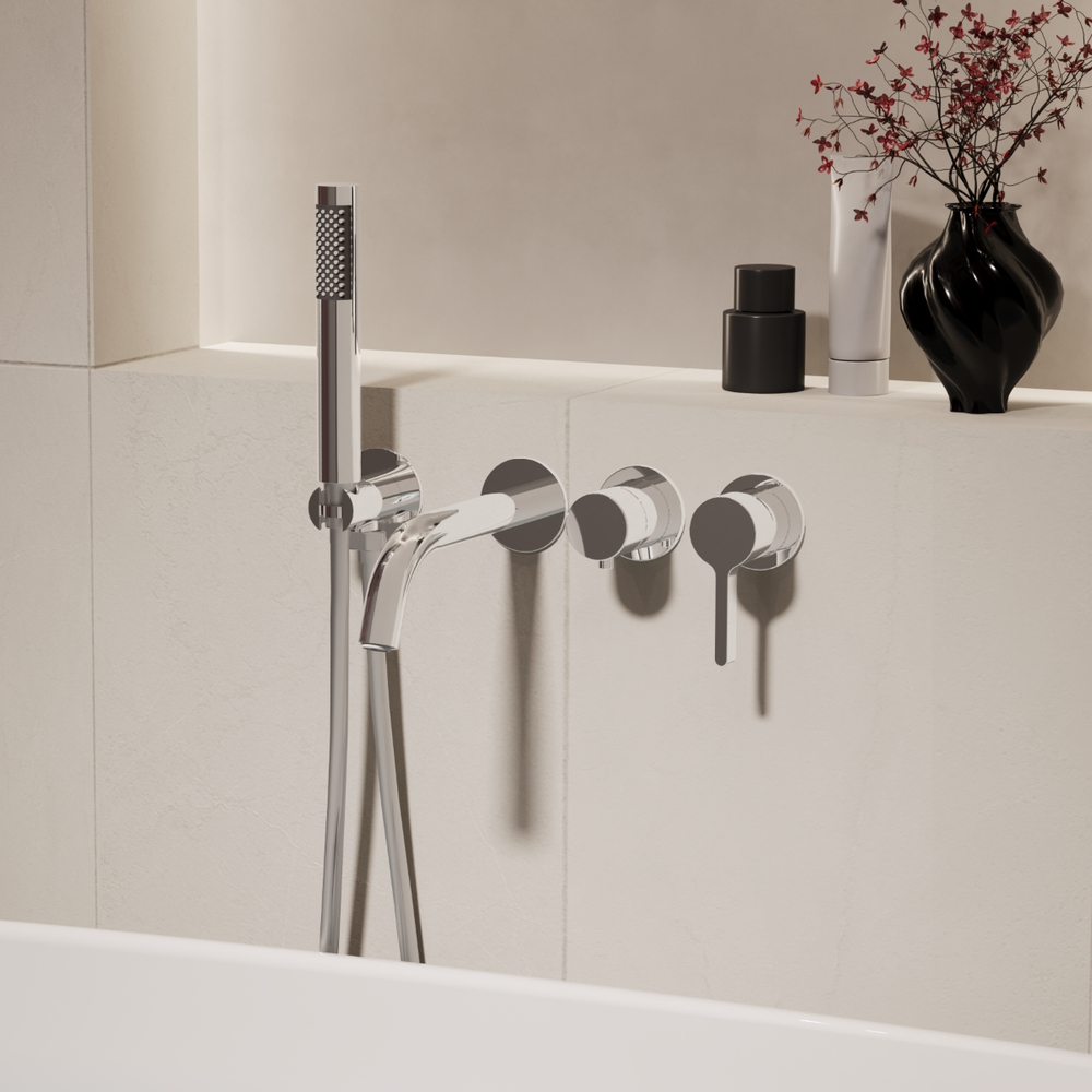 Смеситель для ванны Вилла (Villa) Vincea VTFW-1VL1CH, встраиваемый, хром