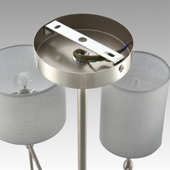 8262/8C CLASSI LN26 металл/текстиль, никель/серый Люстра потолочная E14 8*40W 220V LATTI