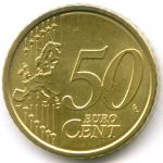 50 евроцентов 2013 год. Ватикан. Регулярный выпуск. Тип 4. Нордик AUNC