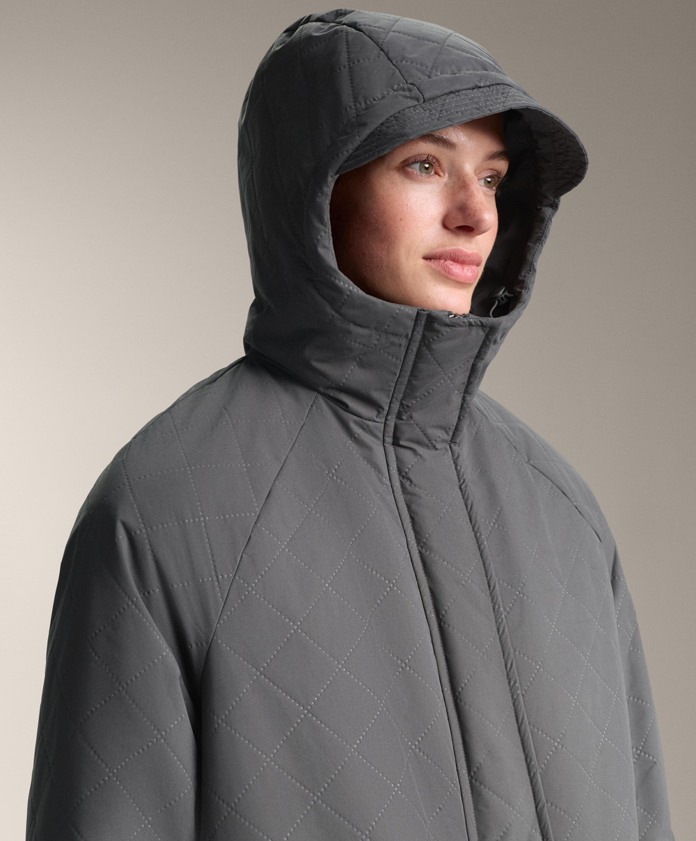 Oysho Водонепроницаемая длинная утепленная куртка FELLEX® AEROGEL 3K, антрацитово-серый